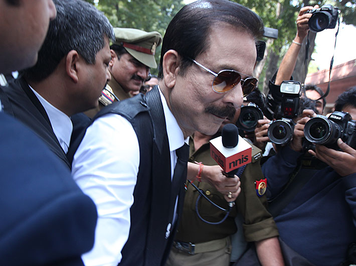 Subrata Roy being presented in supreme court on March 4.